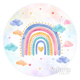 Bunt Regenbogen Wolke Geburtstag Runden Hintergrund Für Mädchen